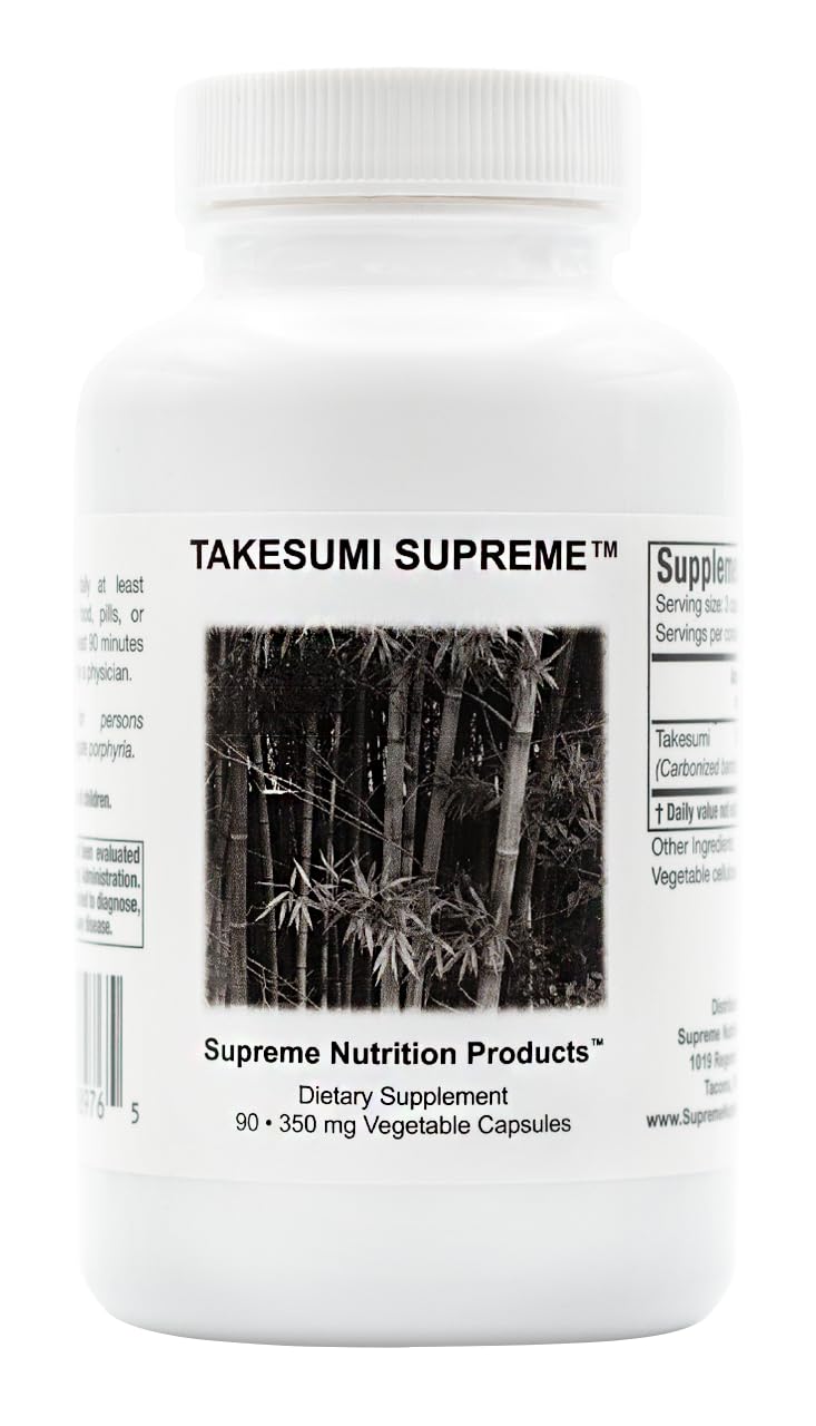 Supreme Nutrition Takesumi Supreme bottle pour shows convenient bamboo charcoal capsules for everyday use