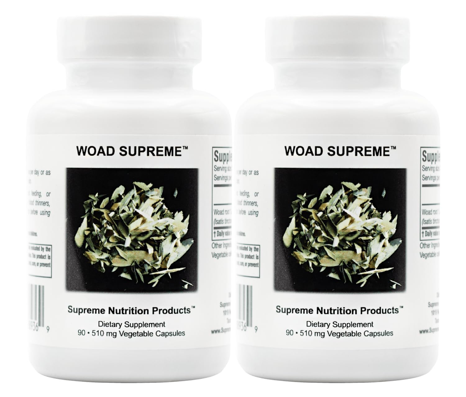 Supreme Nutrition Woad Supreme bottle front with Isatis root capsules for daily wellness