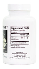 Supreme Nutrition Woad Supreme label closeup communicates a clean, filler-free formulation.