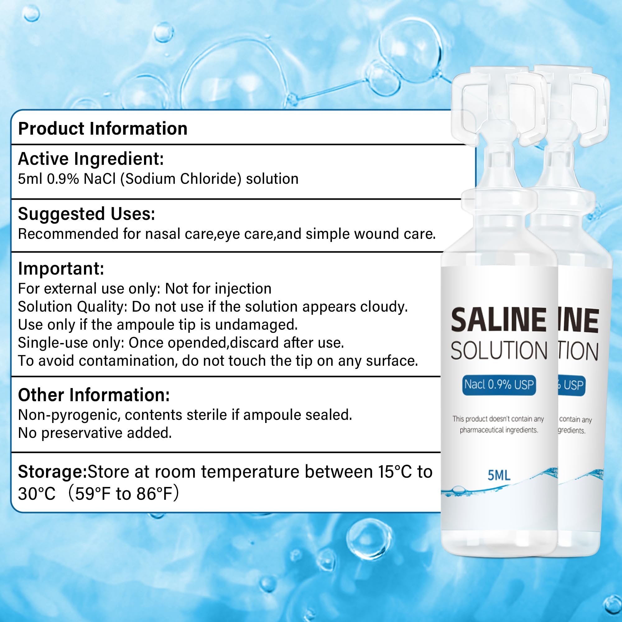 Individually sealed Suqaoae ampoules ensure hygienic external cleansing.