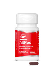 Sur AltRed beet capsules bottle ready for endurance training.