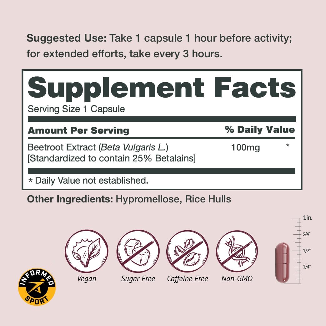 Sur AltRed beet capsules beside water bottle illustrating recovery support.