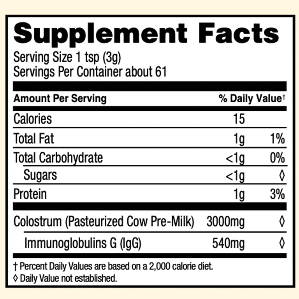 Close-up of creamy texture in Surthrival Colostrum Powder.