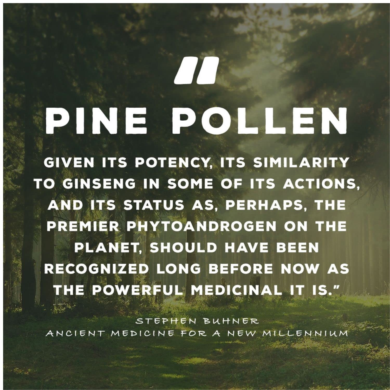 Violet glass Miron packaging protecting Pine Pollen Gold potency