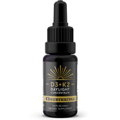 Surthrival Sunshine vitamin bottle in bright light for daily immune and bone support.
