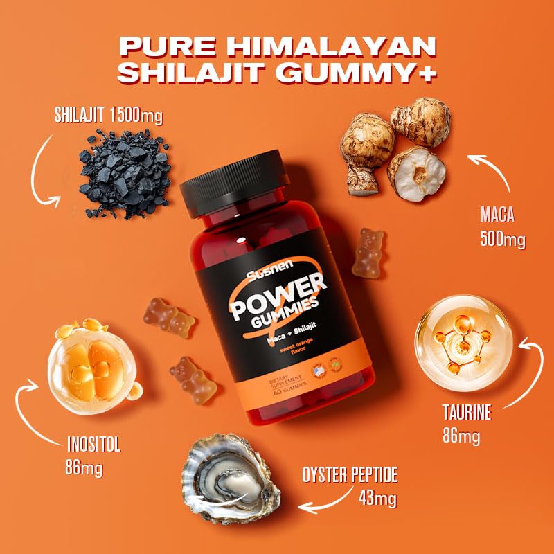 Closeup of Susnen Power Gummies showing texture for daily energy.