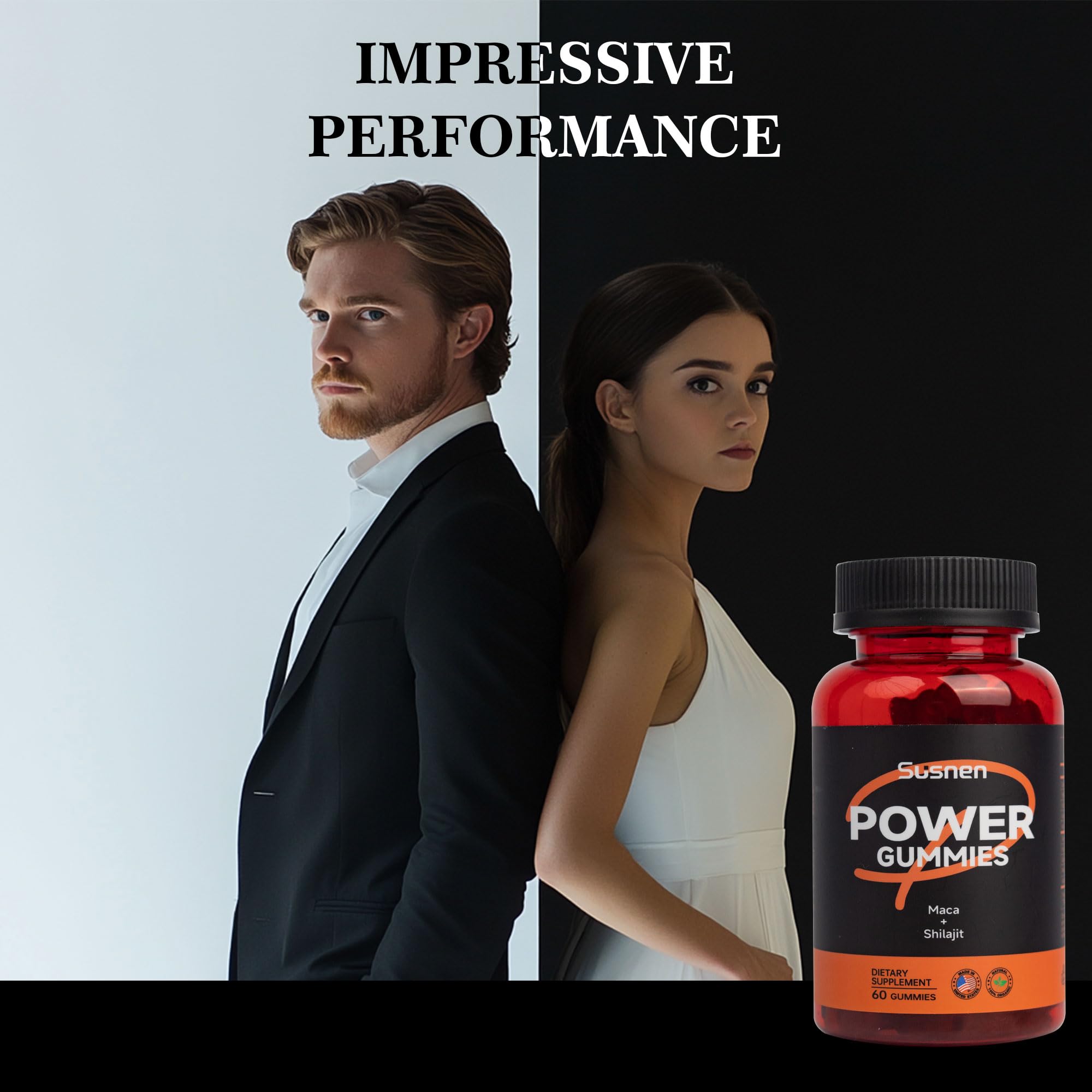 Hero shot of Susnen Power Gummies on a clean surface.