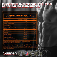 Jar of Susnen Power Gummies on a desk for workouts.