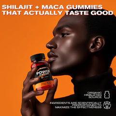 Gummies poured from bottle for easy daily energy.