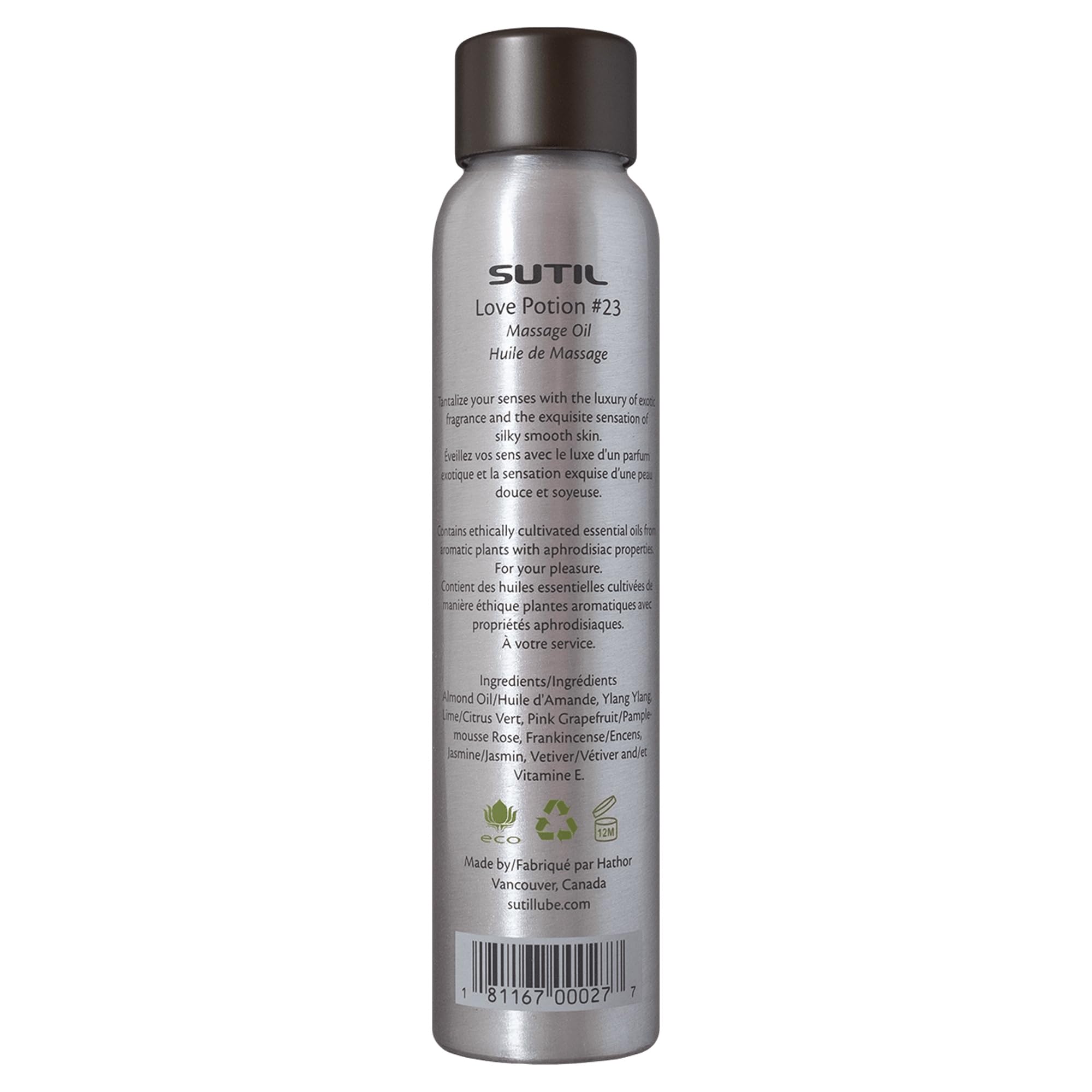 SUTIL Love Potion 23 pour-massage shows smooth, non-sticky glide