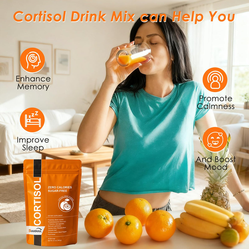 SUUDUUL Cortisol Drink Mix with black pepper extract for enhanced absorption.