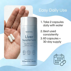 SUUDUUL Liver Support vegan capsules; gluten-free and easy to swallow