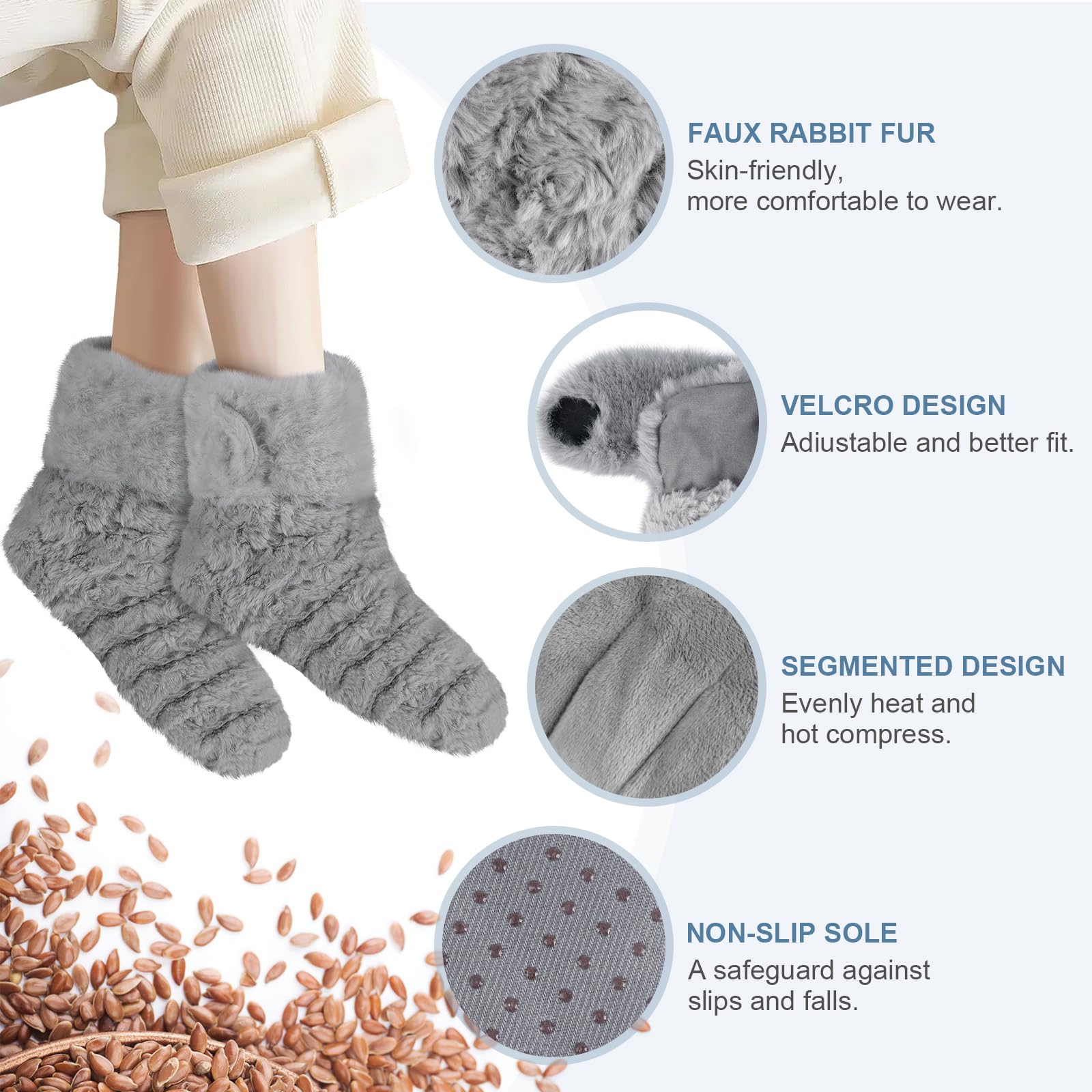 SUZZIPAD flaxseed-moist-heat filling delivers even warmth across feet
