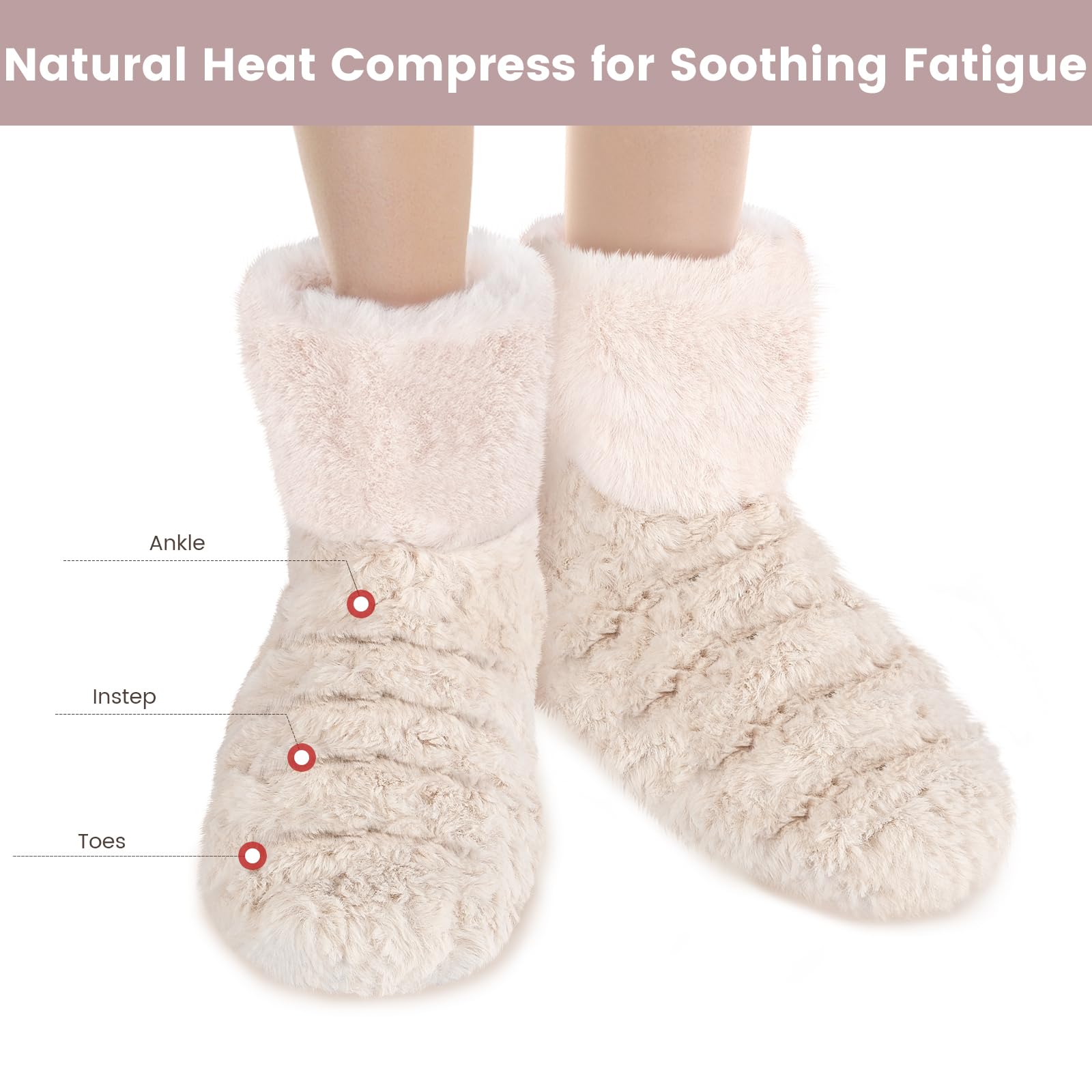 Suzzipad foot warmer on bed illustrating long-lasting heat for restful evenings
