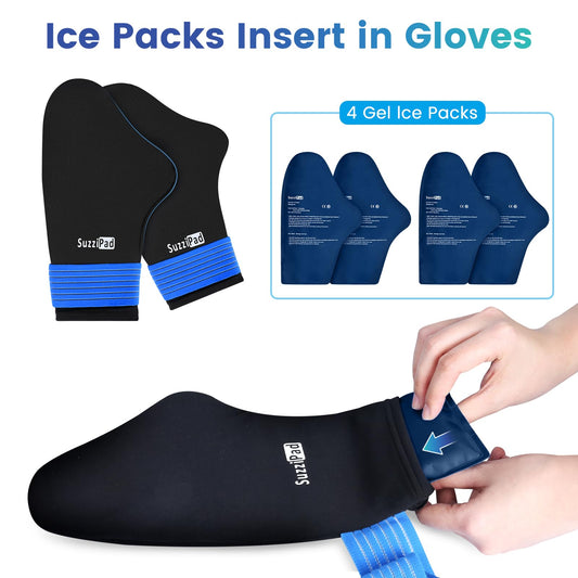 SuzziPad L-size foot gel packs designed for focused cold therapy.