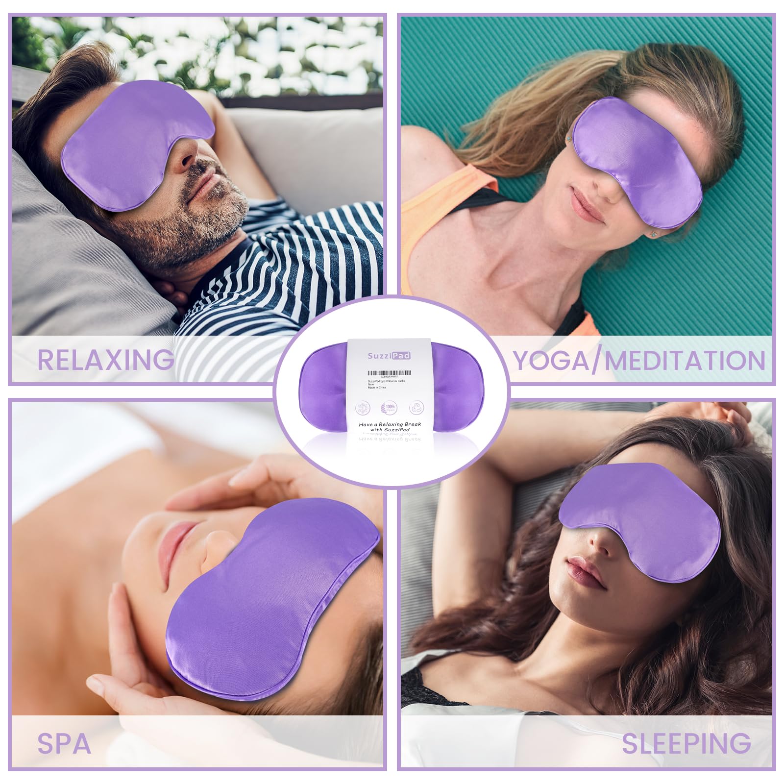 SuzziPad silky satin eye pillow skin-friendly and breathable