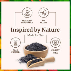 SVA ORGANICS Black Seed Oil on shelf highlighting organic origin.
