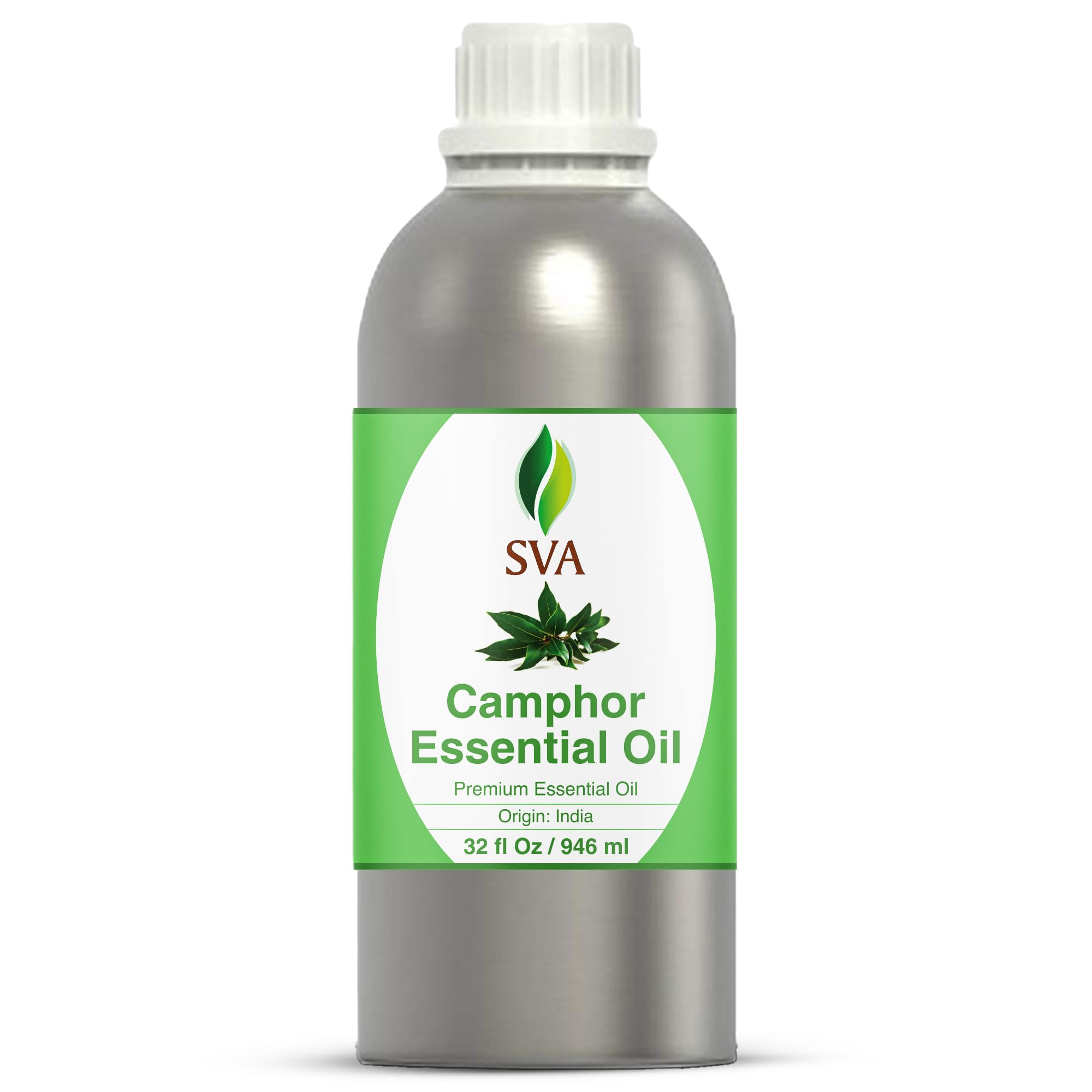 SVA Organics Camphor Oil bottle for diffusion and massage, premium 32 oz