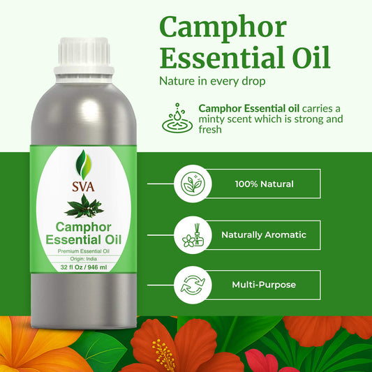 Diffuser-ready camphor oil pour from SVA Organics for aromatherapy