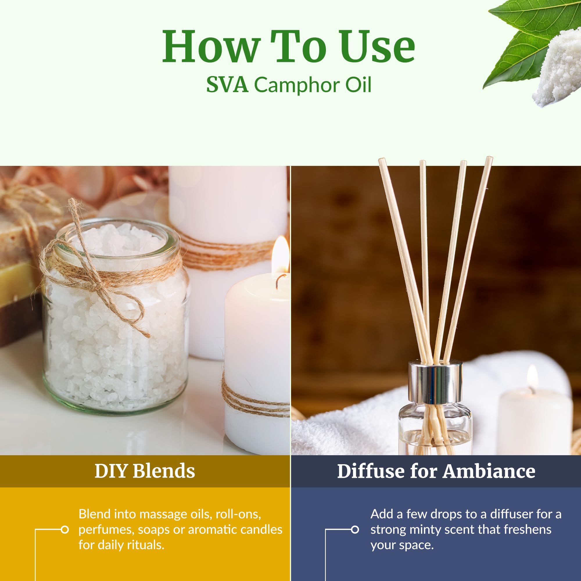 DIY soaps, candles, and bath blends with SVA Camphor Oil