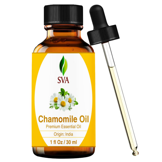 SVA Chamomile Oil bottle with dropper for easy, precise application.