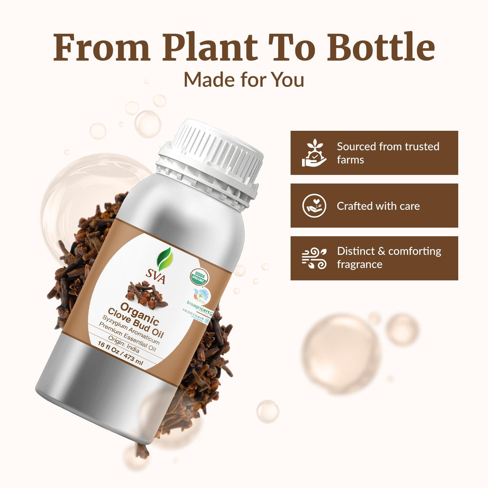 SVA Clove Oil blends with carrier oils for body care.