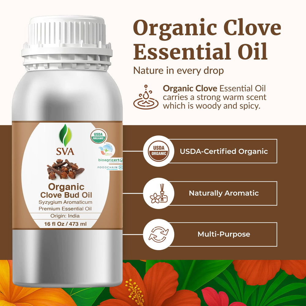 SVA Clove Oil bottle used for dental care and breath freshening.