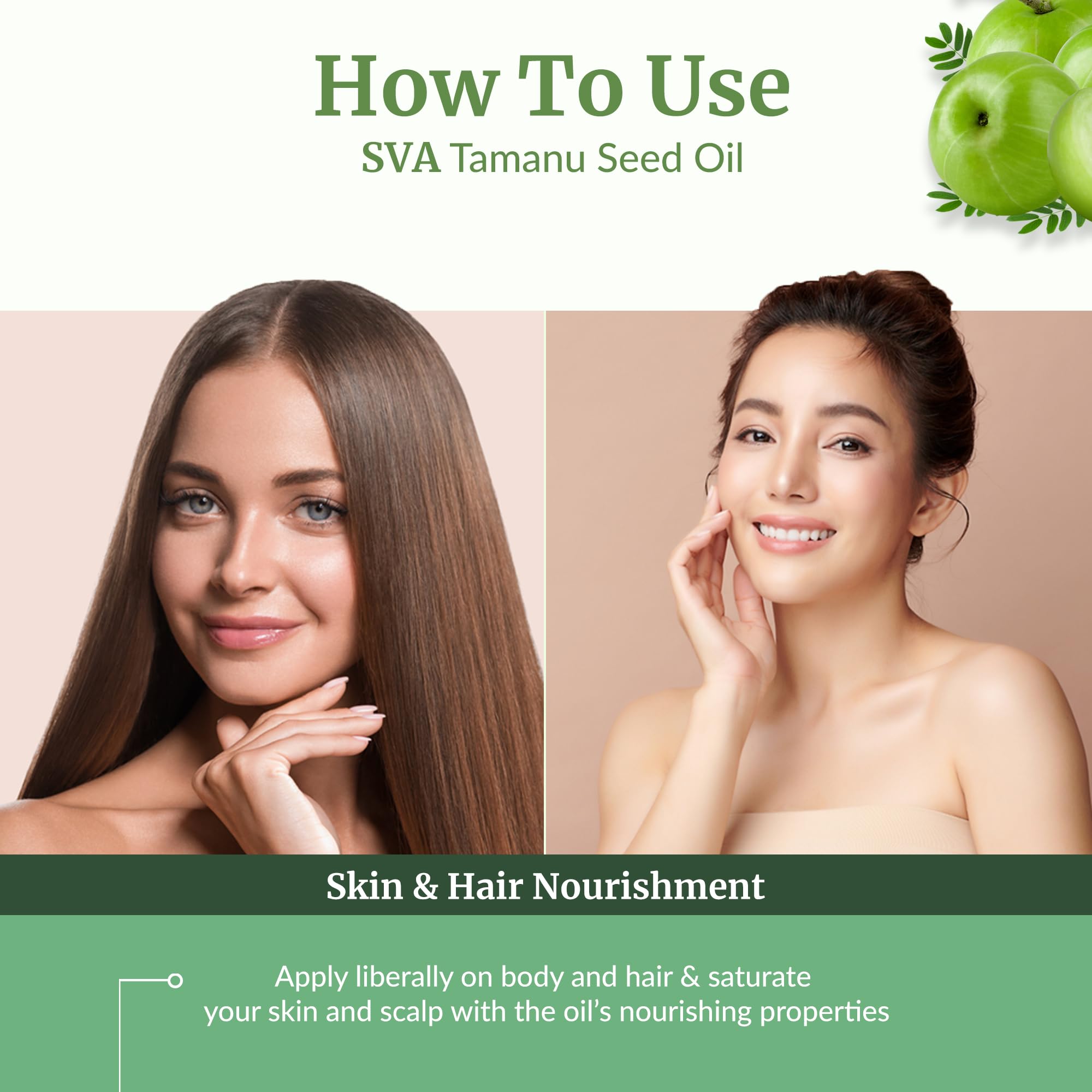 SVA Tamanu oil blended with creams for enhanced body moisturization.