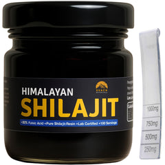 Svach Botanicals Shilajit resin bottle pour showing a ritual-friendly use and mineral richness