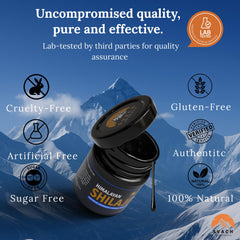 Svach Botanicals Shilajit resin dissolving in warm water for easy blend
