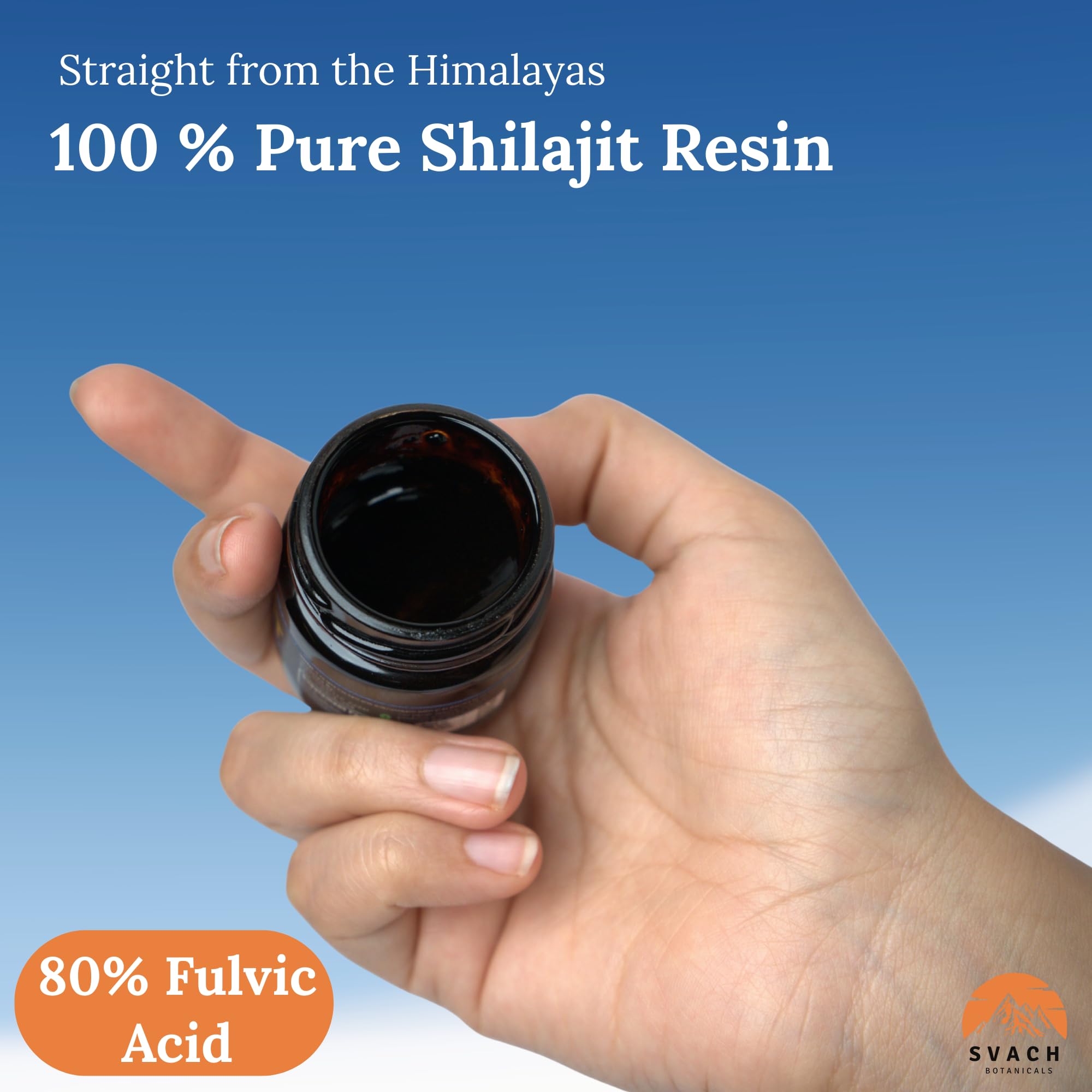 Svach Botanicals Shilajit resin stirred into tea or milk for daily use