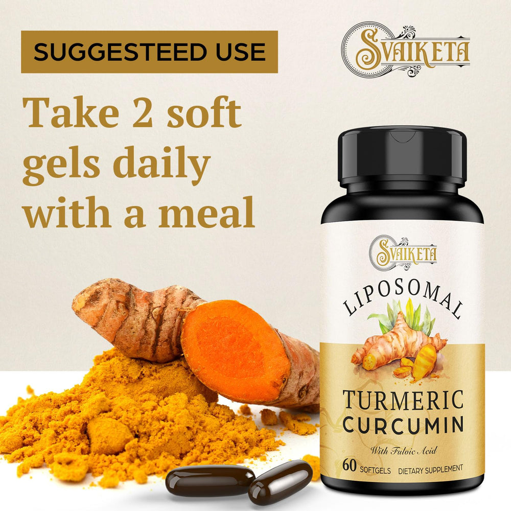 Svaiketa label detail showing 2000mg liposomal turmeric content.