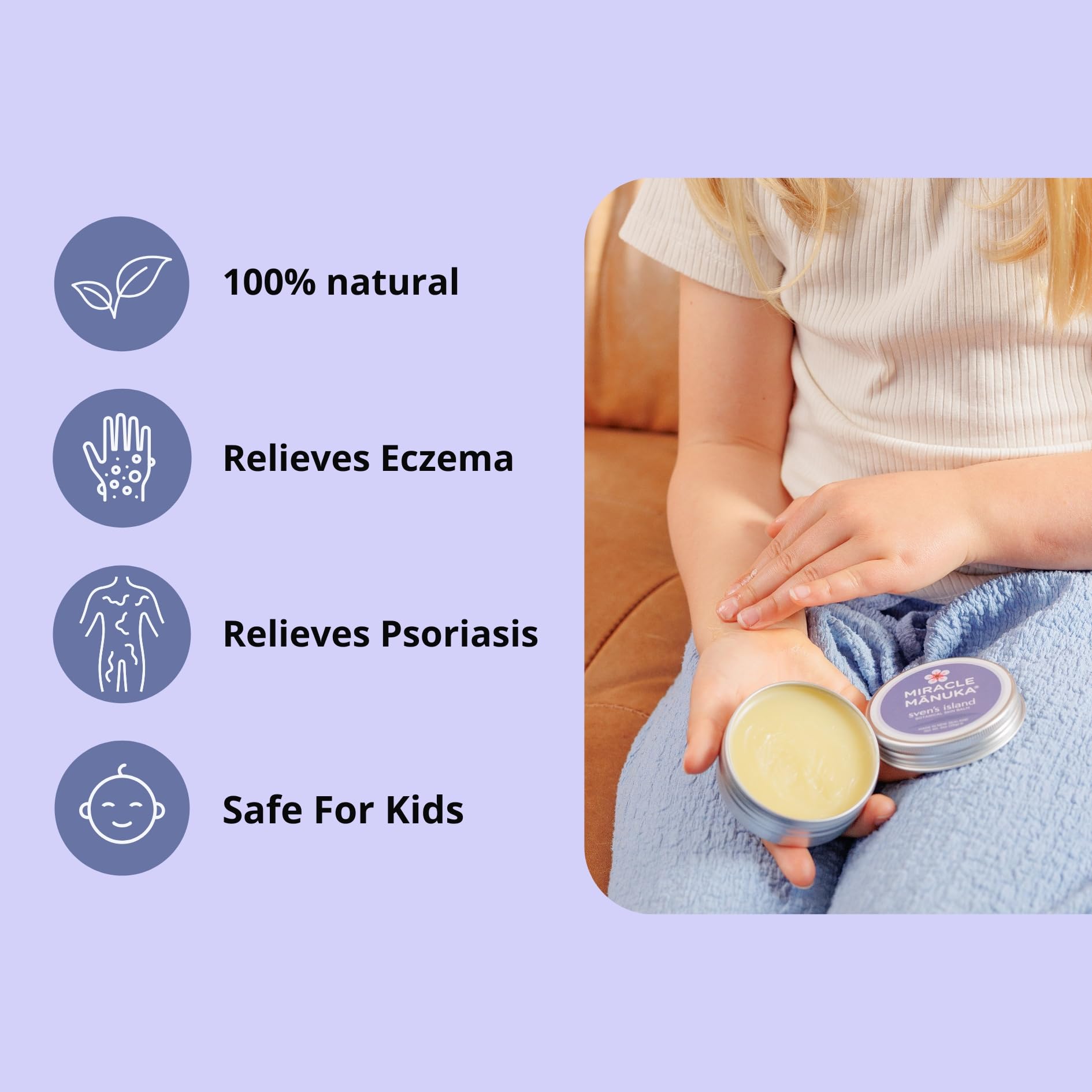 Dermatologist seal signals trusted, dermatologist-approved formulation for sensitive skin.