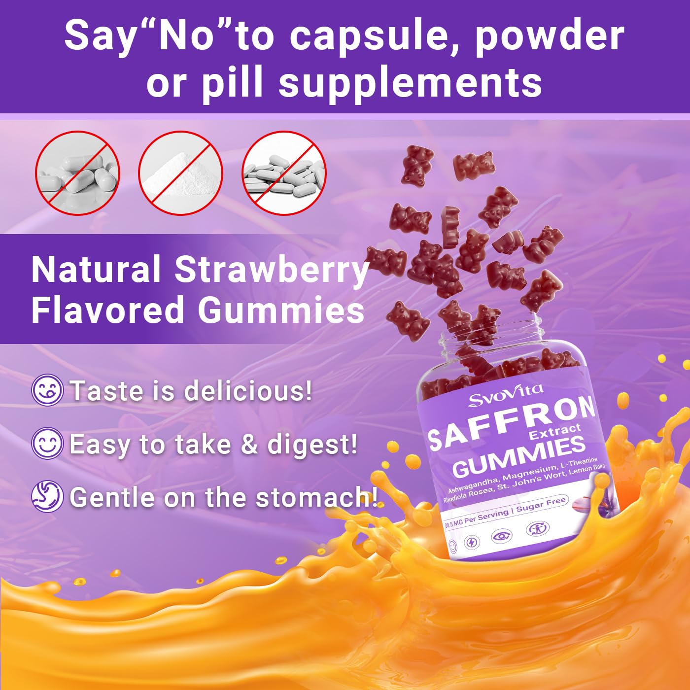 Svovita 60-count bottle with two gummies per day for a month.