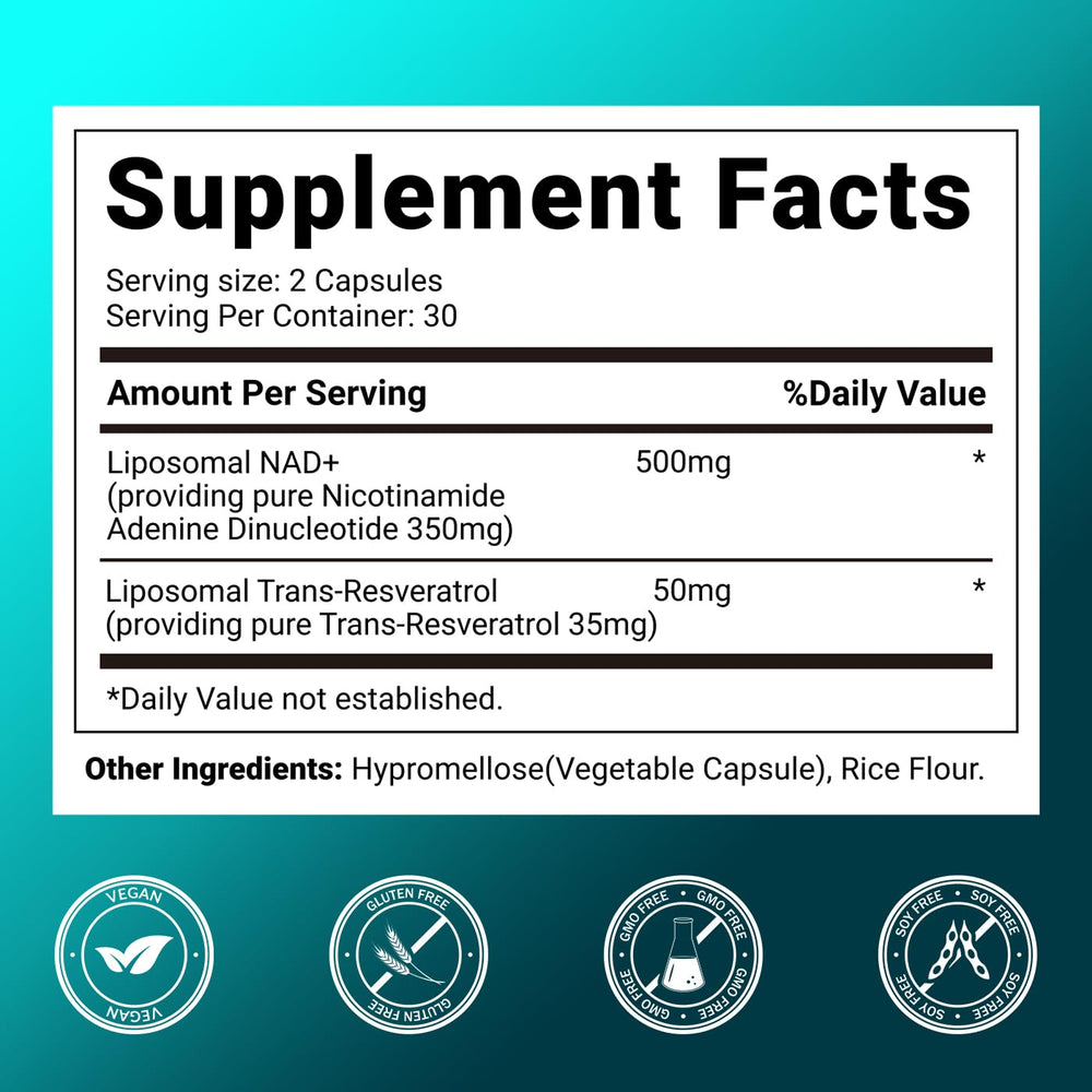 Svovita NAD capsules inside bottle showcasing liposomal delivery for better absorption.