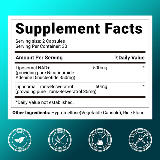 Svovita NAD capsules inside bottle showcasing liposomal delivery for better absorption.