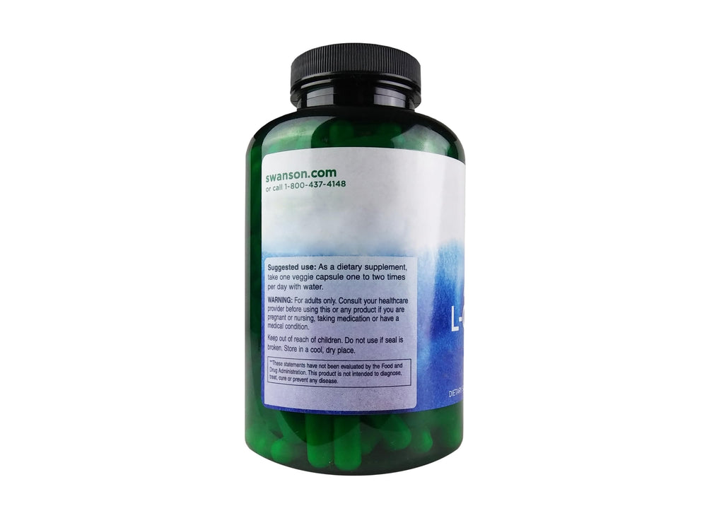 Swanson Acetyl L-Carnitine label detail emphasizing science-backed formulation.