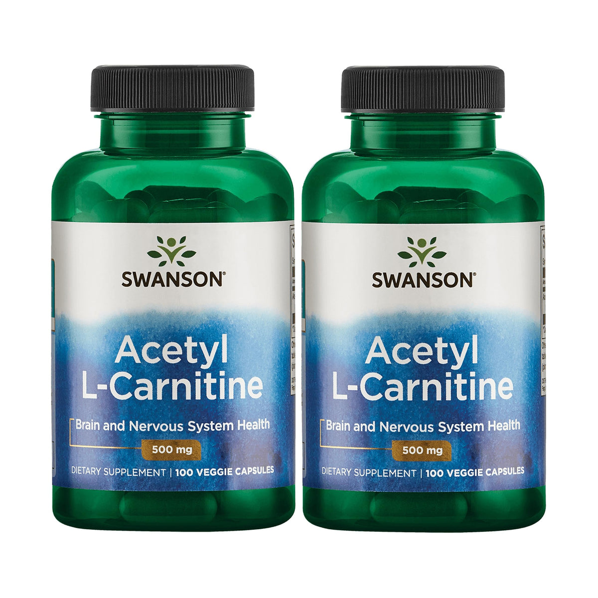 Swanson Acetyl-L-Carnitine capsule close-up, supports cognitive function and daily focus