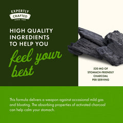 Swanson Activated Charcoal digestive health scene, suggesting occasional bloating relief possibilities.