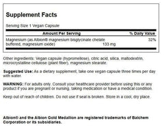 Swanson Albion Magnesium Glycinate capsules in a convenient daily dose