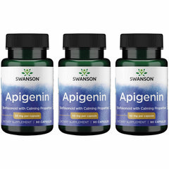 Swanson Apigenin bottle pour close-up showing capsule scene and rest-promoting setup