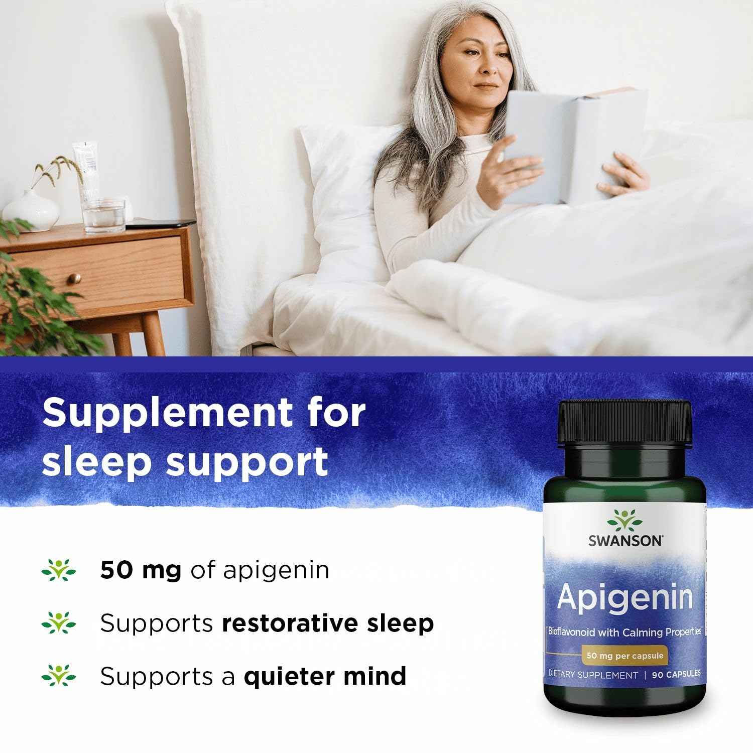 Swanson Apigenin prostate health tablets support men's wellness