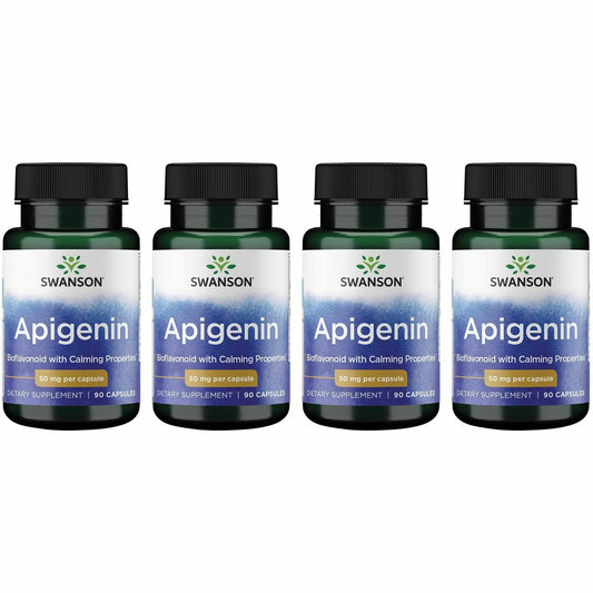 Swanson Apigenin sleep-support bottle promotes relaxation for restful nights