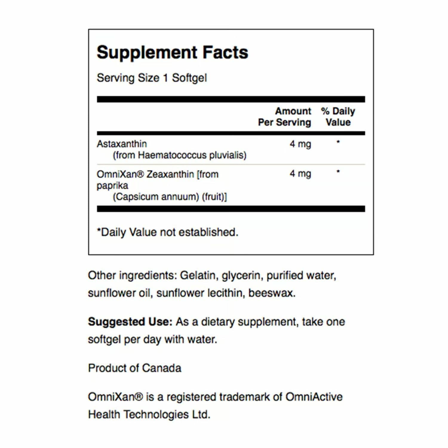 Swanson Astaxanthin and Zeaxanthin retina detail highlighting macular nutrition