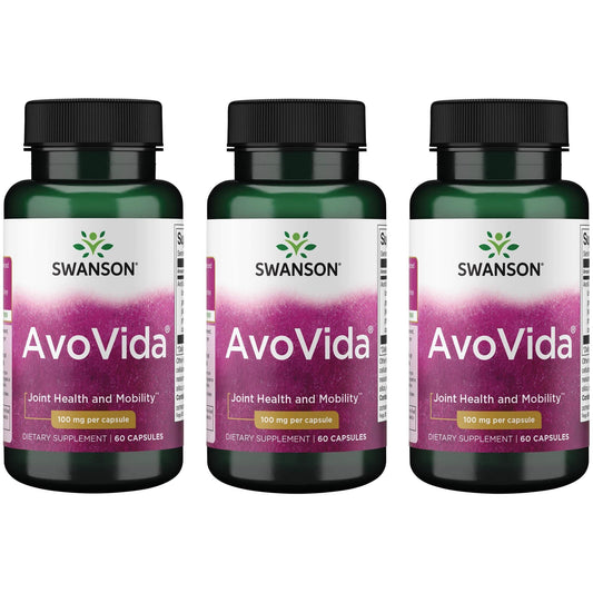 Swanson Avovida bottle with 60 capsules for flexibility and comfort