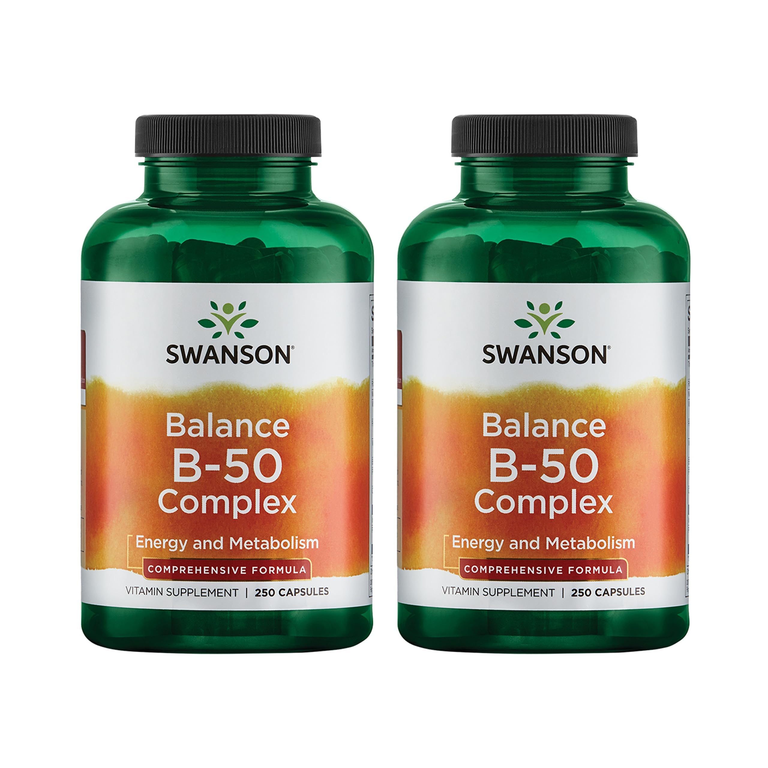 Swanson Balance B-50 Complex bottle-front displaying the broad B vitamin blend for daily energy