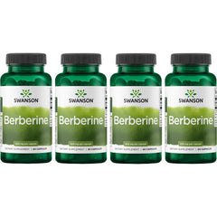 Swanson Berberine bottle label showing standardized Berberine HCl for metabolic support.