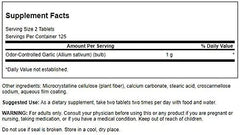 Close-up of Swanson Best Garlic Odor-CNTRL capsules highlighting non-GMO formulation.