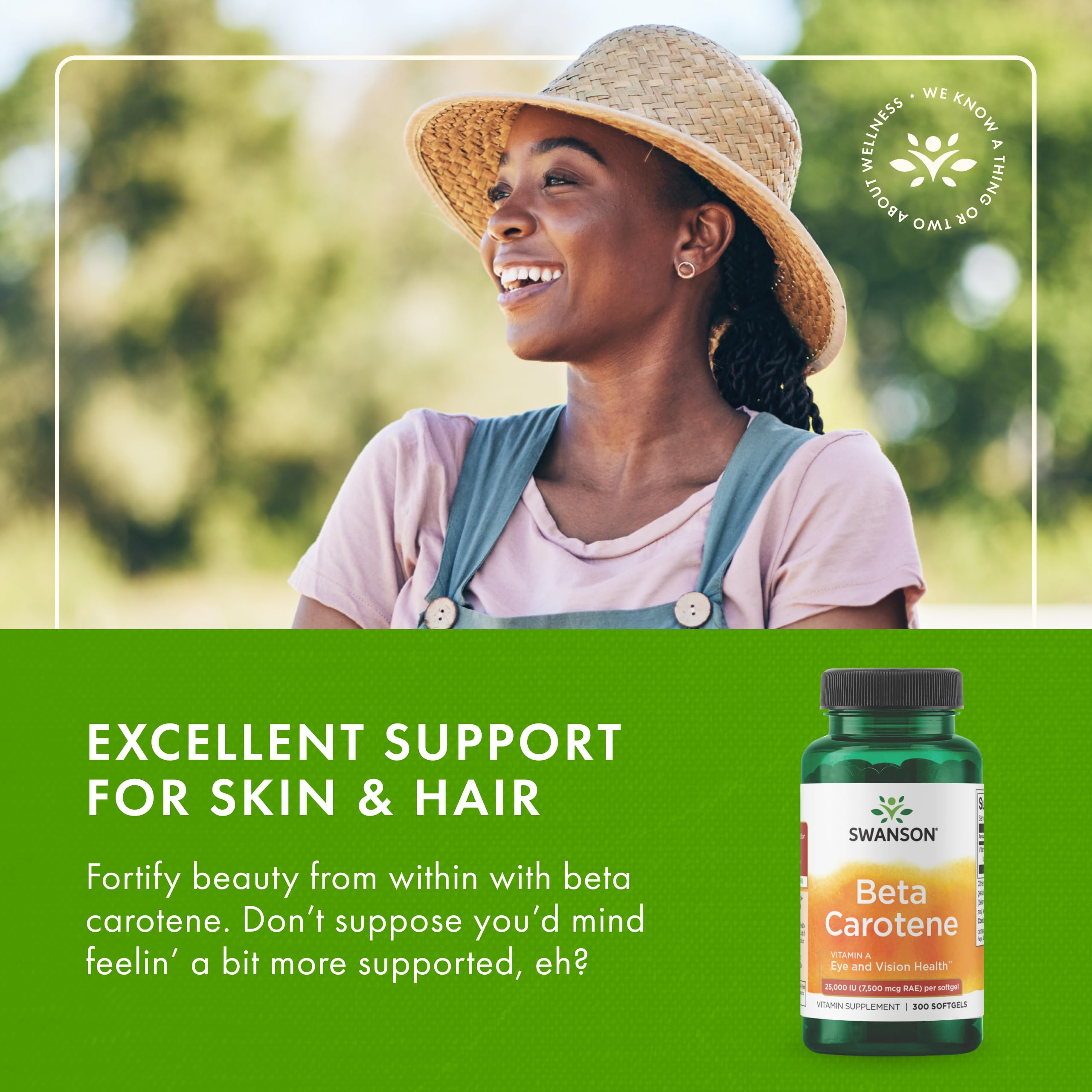 Swanson Beta-Carotene antioxidants close-up highlights color.