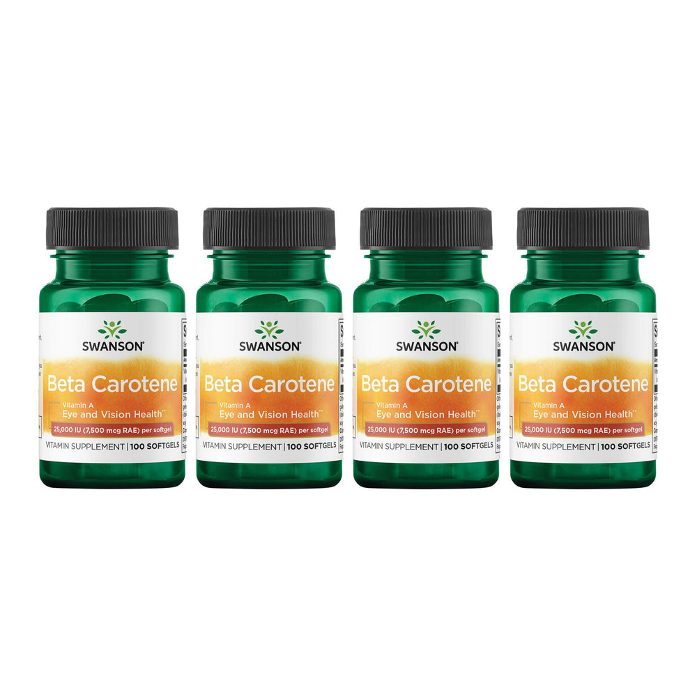 Swanson Beta-Carotene bottle front, packaging highlights eye health potential